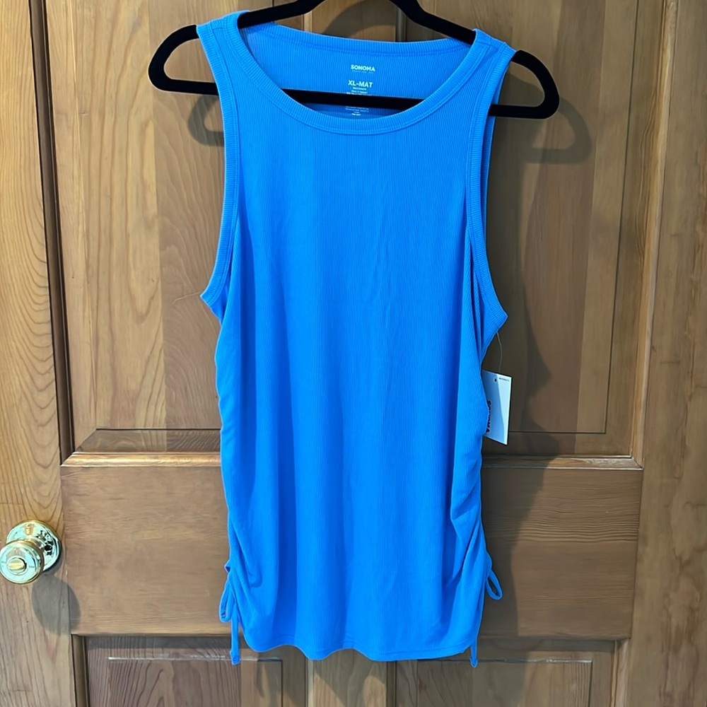 Sonoma Blue Tie Adjustable Ruched Maternity Tank